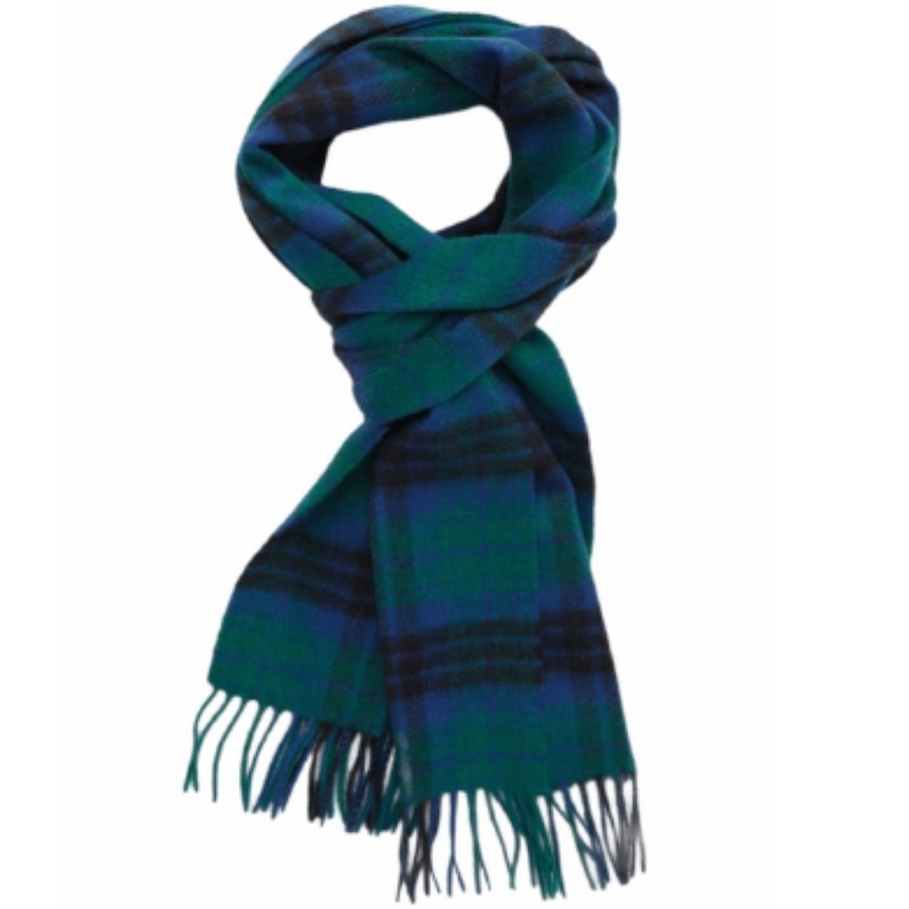 Nordstrom 100 % Cashmere peacoat plaid men's scarf